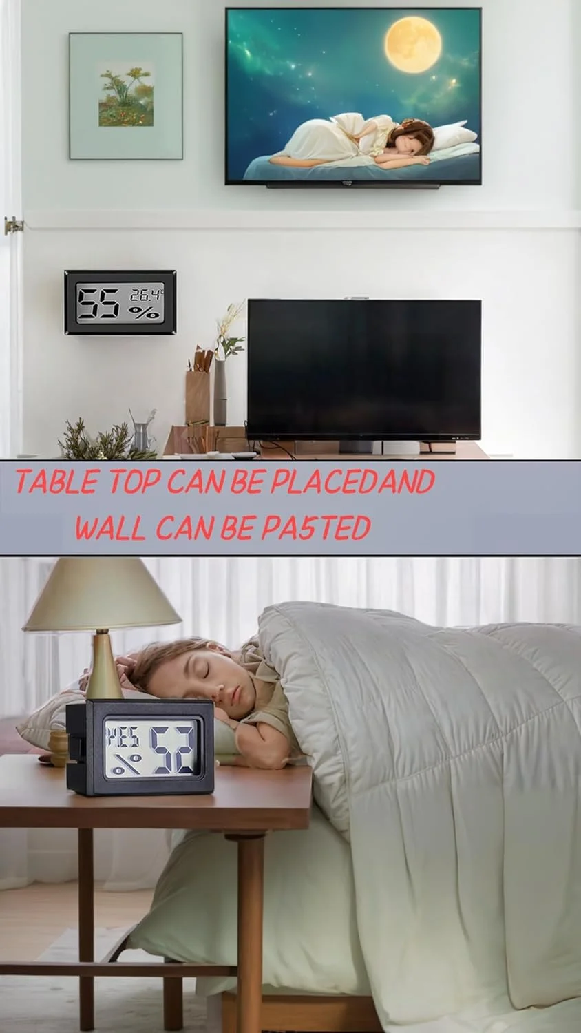 دماسنج و رطوبت سنج دیجیتال کوچک 4 عددی با 8 عدد باتری - سنجش دما و رطوبت برای خانه، ماشین، گلخانه، اتاق کودک دماسنج و رطوبت سنج دیجیتال کوچک 4 عددی با 8 عدد باتری - سنجش دما و رطوبت برای خانه، ماشین، گلخانه، اتاق کودک