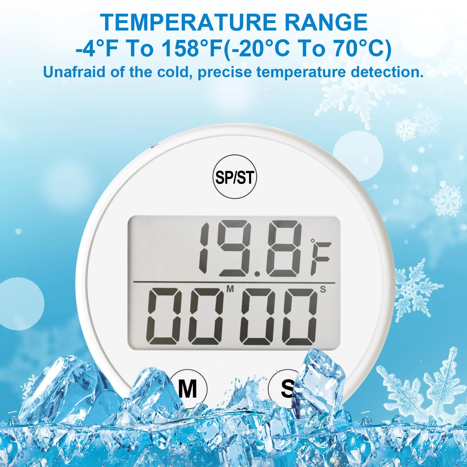 دماسنج و تایمر حمام یخ Angju، دماسنج و تایمر غوطه وری سرد، دماسنج آب برای حمام یخ، دماسنج شناور دیجیتال حمام یخ، دماسنج ضد آب با قابلیت خواندن آسان دمای آب