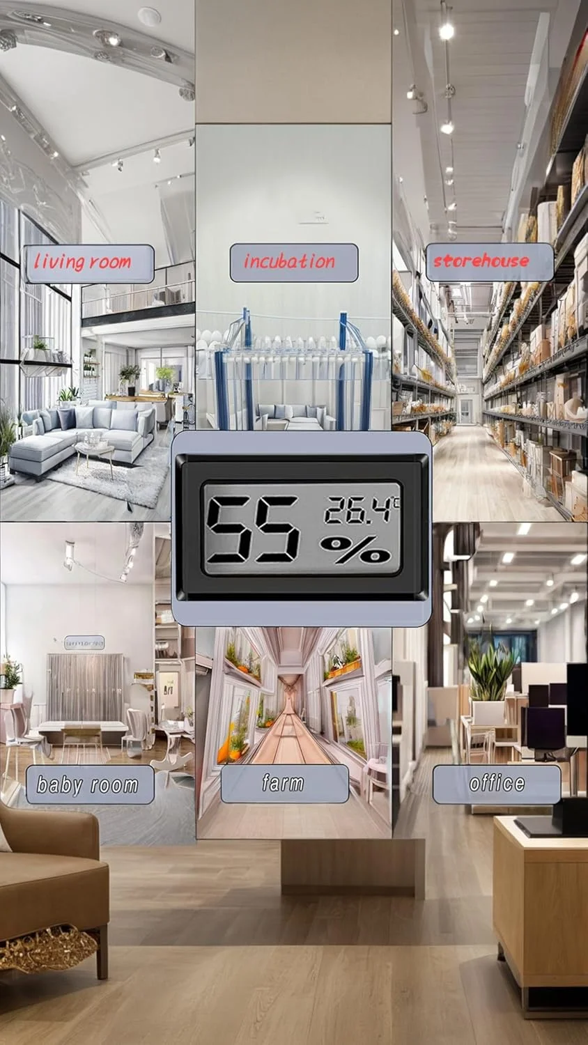 دماسنج و رطوبت سنج دیجیتال کوچک 4 عددی با 8 عدد باتری - سنجش دما و رطوبت برای خانه، ماشین، گلخانه، اتاق کودک دماسنج و رطوبت سنج دیجیتال کوچک 4 عددی با 8 عدد باتری - سنجش دما و رطوبت برای خانه، ماشین، گلخانه، اتاق کودک
