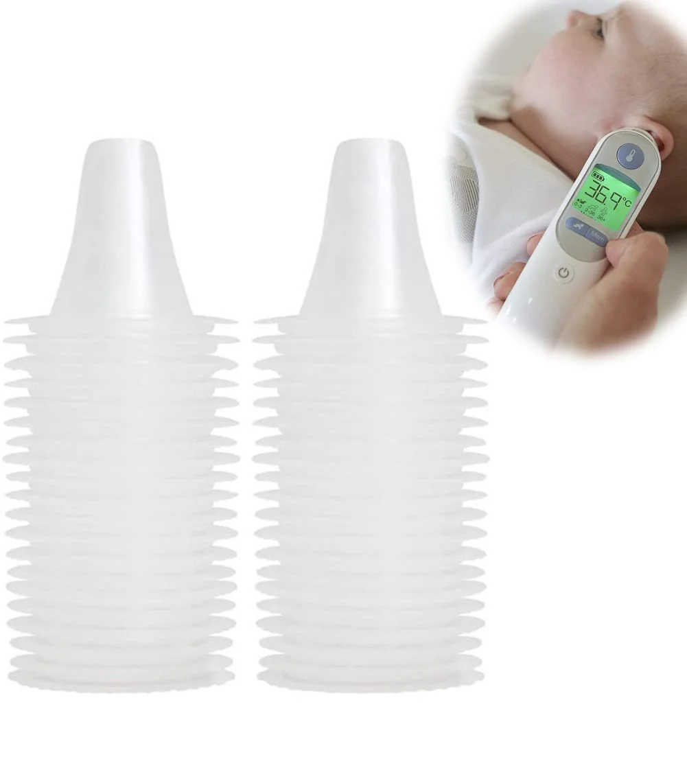 روکش پروب دماسنج گوش SYOSI، بسته 60 عددی، جایگزین کلاهک های پر شده، محافظ لنز فیلتر، شفاف و فاقد BPA/لاتکس، مناسب برای تمام مدل های ترمواسکن براون