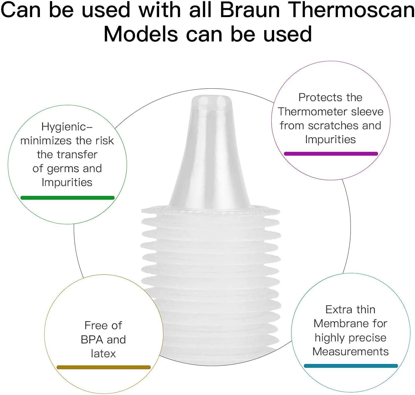روکش پروب دماسنج گوش SYOSI، بسته 60 عددی، جایگزین کلاهک های پر شده، محافظ لنز فیلتر، شفاف و فاقد BPA/لاتکس، مناسب برای تمام مدل های ترمواسکن براون روکش پروب دماسنج گوش SYOSI، بسته 60 عددی، جایگزین کلاهک های پر شده، محافظ لنز فیلتر، شفاف و فاقد BPA/لاتکس، مناسب برای تمام مدل های ترمواسکن براون