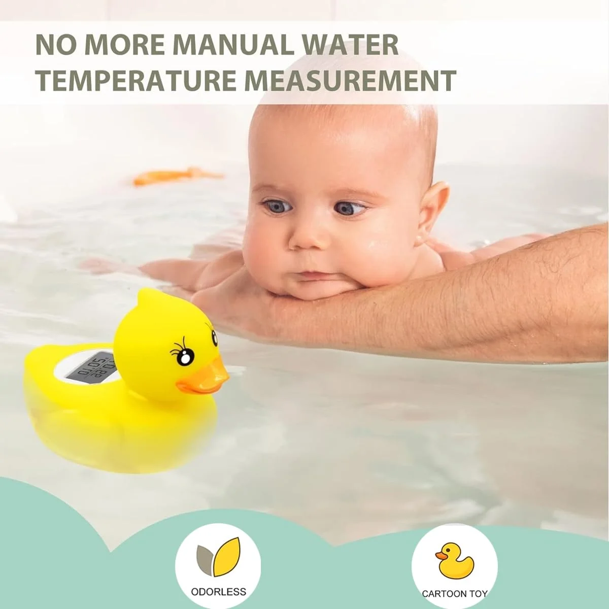 دماسنج آب وان کودک Beauenty، اسباب بازی شناور ایمنی دماسنج حمام، درجه فارنهایت و سانتیگراد، دماسنج دیجیتال شناور آب نوزاد و اسباب بازی زمان حمام کودک