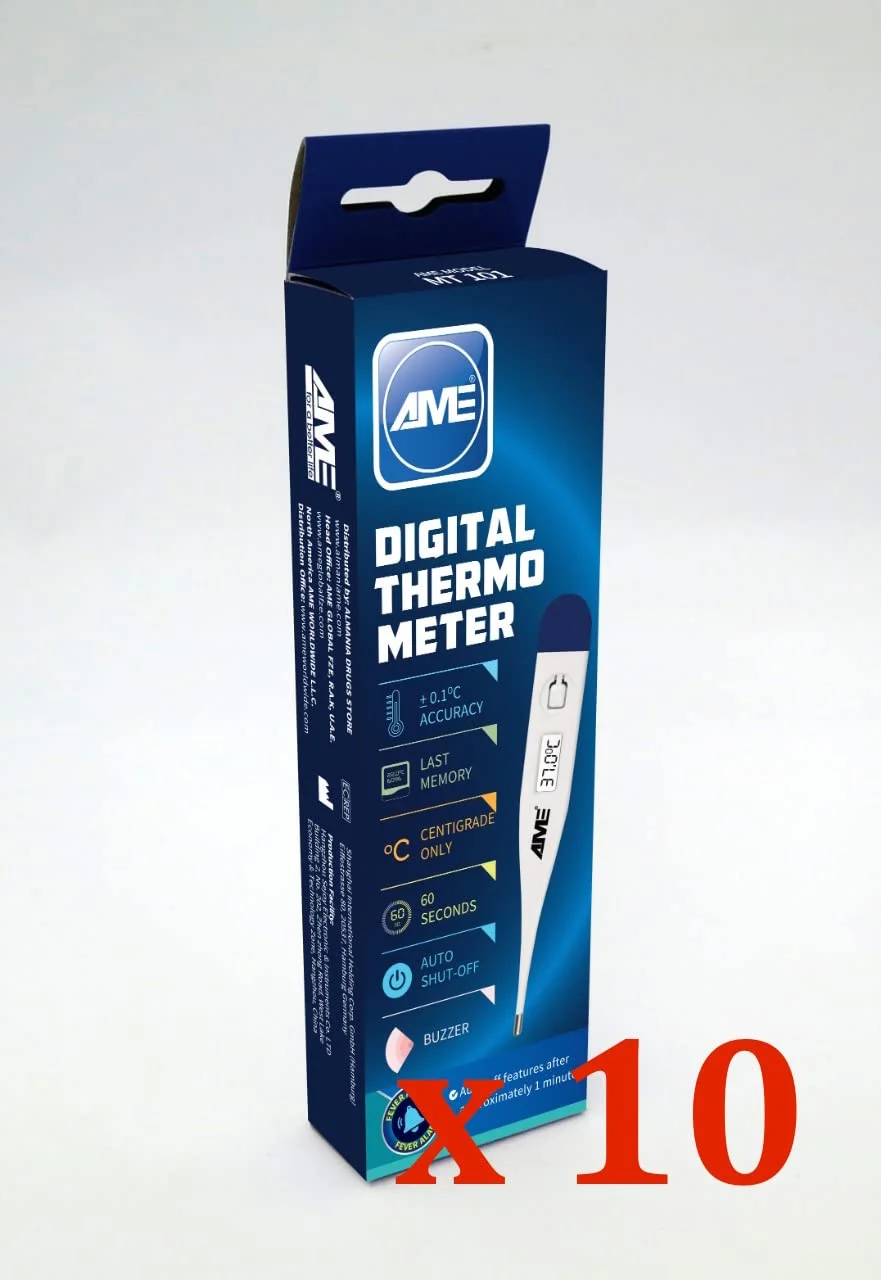 دماسنج دیجیتال اِی اِم ای اینتل، 60 ثانیه، فقط سانتیگراد به همراه کیف حمل (1 عدد) دماسنج دیجیتال اِی اِم ای اینتل، 60 ثانیه، فقط سانتیگراد به همراه کیف حمل (1 عدد)