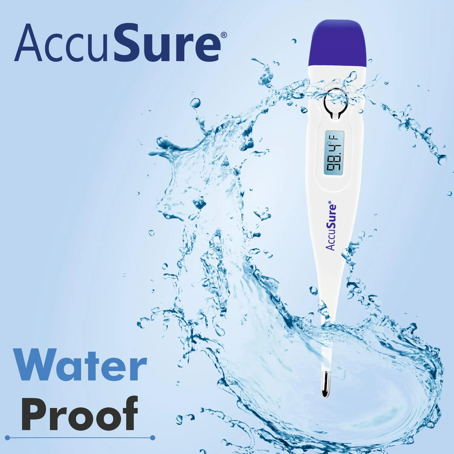 دماسنج دیجیتال بدون جیوه AccuSure MT-1027 (سفید و آبی) دماسنج دیجیتال بدون جیوه AccuSure MT-1027 (سفید و آبی)