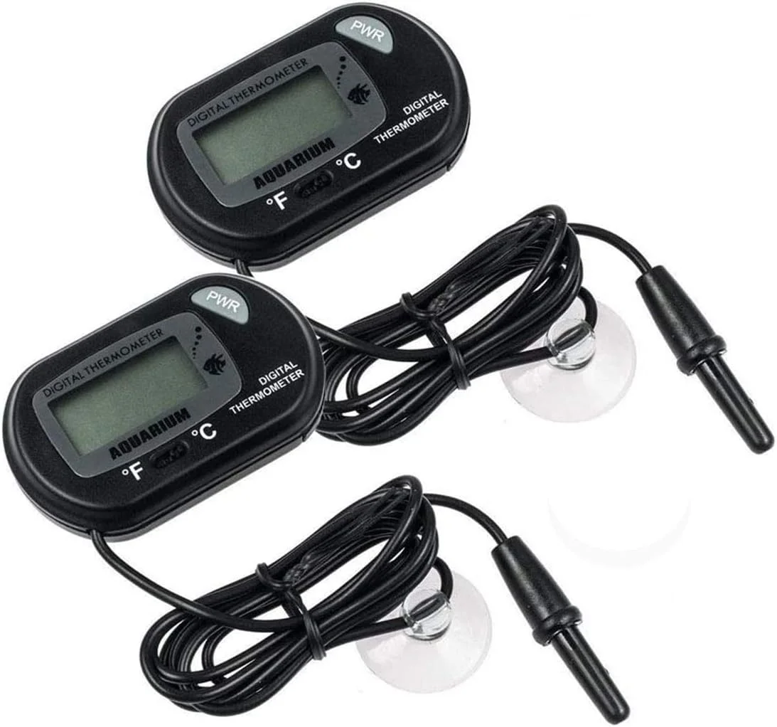 دماسنج آکواریوم، بسته 2 عددی دماسنج دیجیتال LCD آب برای آکواریوم ماهی، زیستگاه خزندگان دریایی، دماسنج دیجیتال آب برای آکواریوم ماهی، دمای دریایی