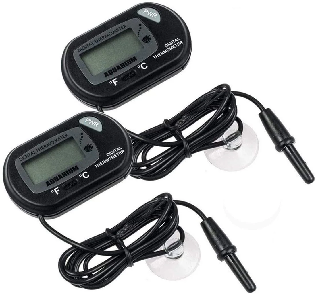 دماسنج آکواریوم، بسته 2 عددی دماسنج دیجیتال LCD آب برای آکواریوم ماهی، زیستگاه خزندگان دریایی، دماسنج دیجیتال آب برای دمای آکواریوم ماهی