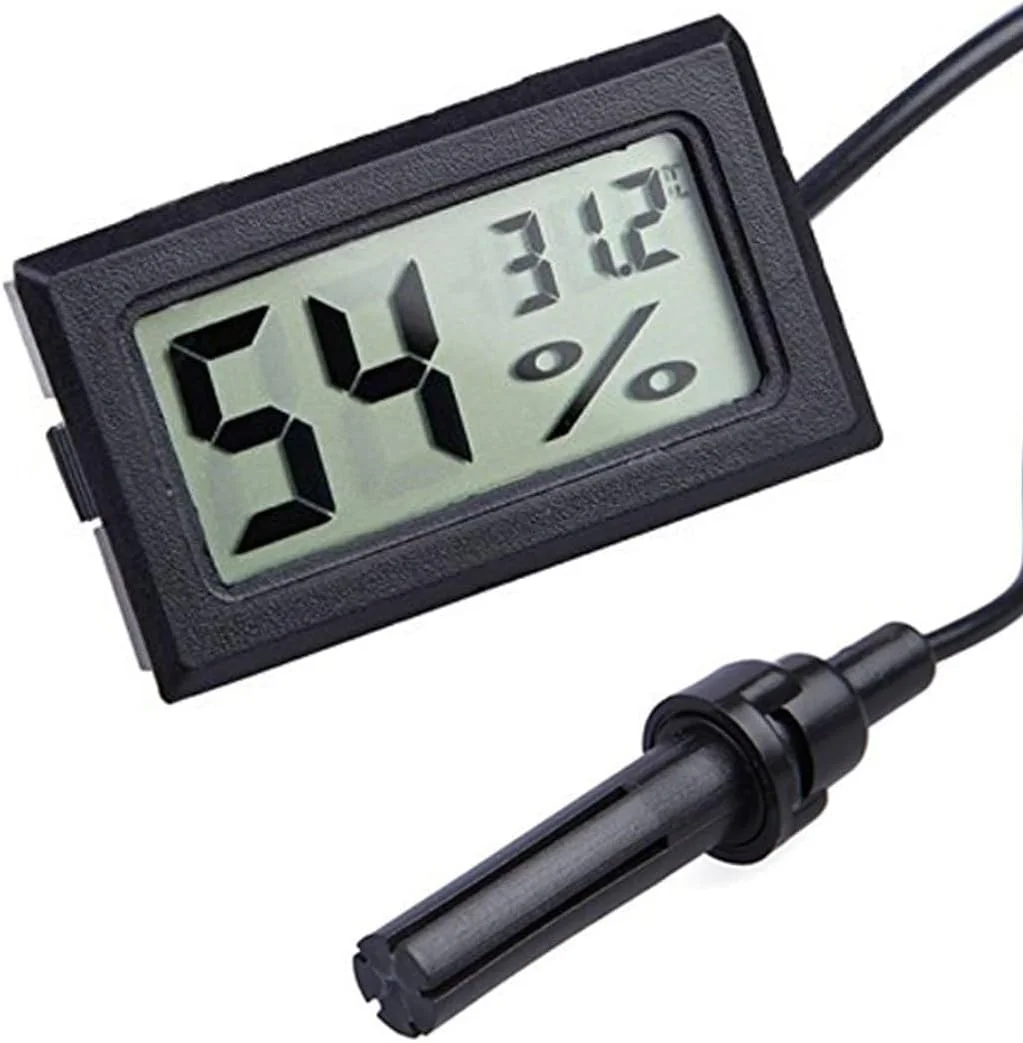 دماسنج و رطوبت سنج دیجیتال ال سی دی 2 در 1 ARCELI با سنسور خارجی برای دستگاه جوجه کشی خزندگان، آکواریوم، طیور - مشکی دماسنج و رطوبت سنج دیجیتال ال سی دی 2 در 1 ARCELI با سنسور خارجی برای دستگاه جوجه کشی خزندگان، آکواریوم، طیور - مشکی