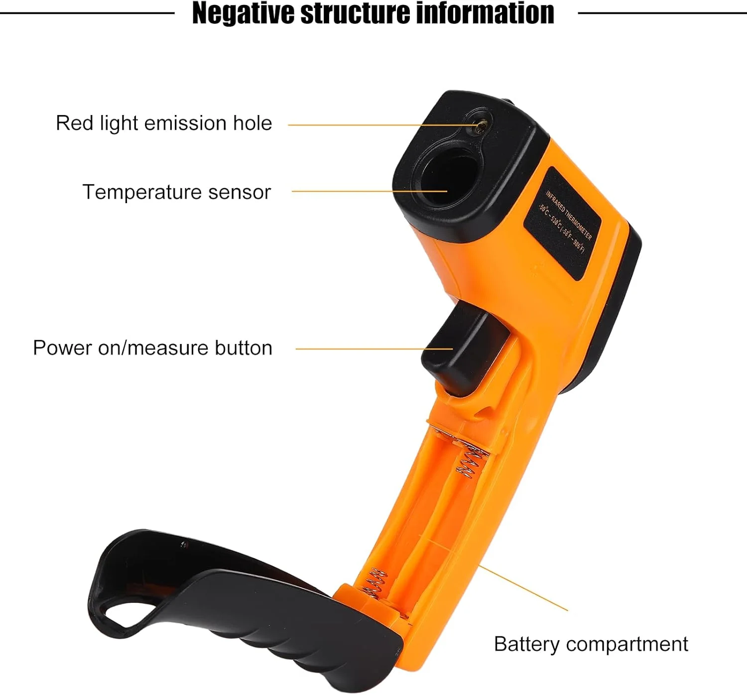 ترمومتر صنعتی مادون قرمز Eujgoov، ابزار تست دما با صفحه نمایش LCD برای استخر، غذا، خودرو، کف ترمومتر صنعتی مادون قرمز Eujgoov، ابزار تست دما با صفحه نمایش LCD برای استخر، غذا، خودرو، کف
