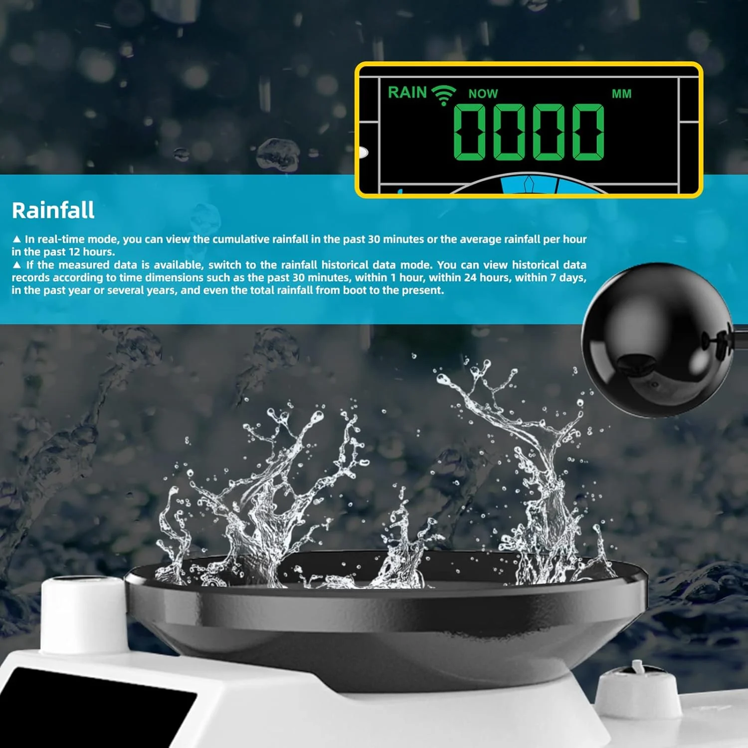 ایستگاه هواشناسی بی سیم Eacam، رطوبت سنج و دماسنج فضای باز، نمایشگر نور پس زمینه دما و رطوبت، ایستگاه پیش بینی آب و هوا دیجیتال داخلی، ساعت زنگ دار با سنسور فضای باز و پورت USB