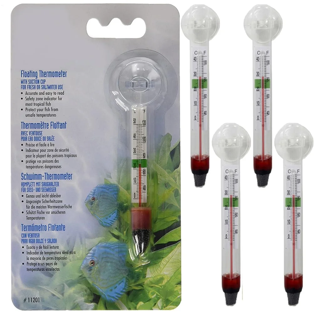 دماسنج شناور برای آکواریوم ماهی - بسته 5 عددی دماسنج آکواریوم خانگی با مکنده، دماسنج دمای آکواریوم داخلی با مقیاس دوگانه برای ماهی های آب شیرین و آب شور، شیشه ای، بدون جیوه دماسنج شناور برای آکواریوم ماهی - بسته 5 عددی دماسنج آکواریوم خانگی با مکنده، دماسنج دمای آکواریوم داخلی با مقیاس دوگانه برای ماهی های آب شیرین و آب شور، شیشه ای، بدون جیوه