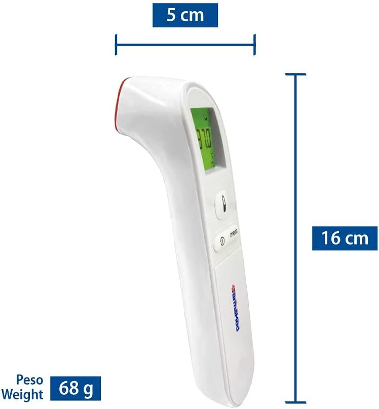 دماسنج دیجیتال مادون قرمز پیشانی غیر تماسی FARMAMED، مناسب برای نوزادان، کودکان و بزرگسالان، دارای صفحه نمایش با نور پس زمینه 3 رنگ