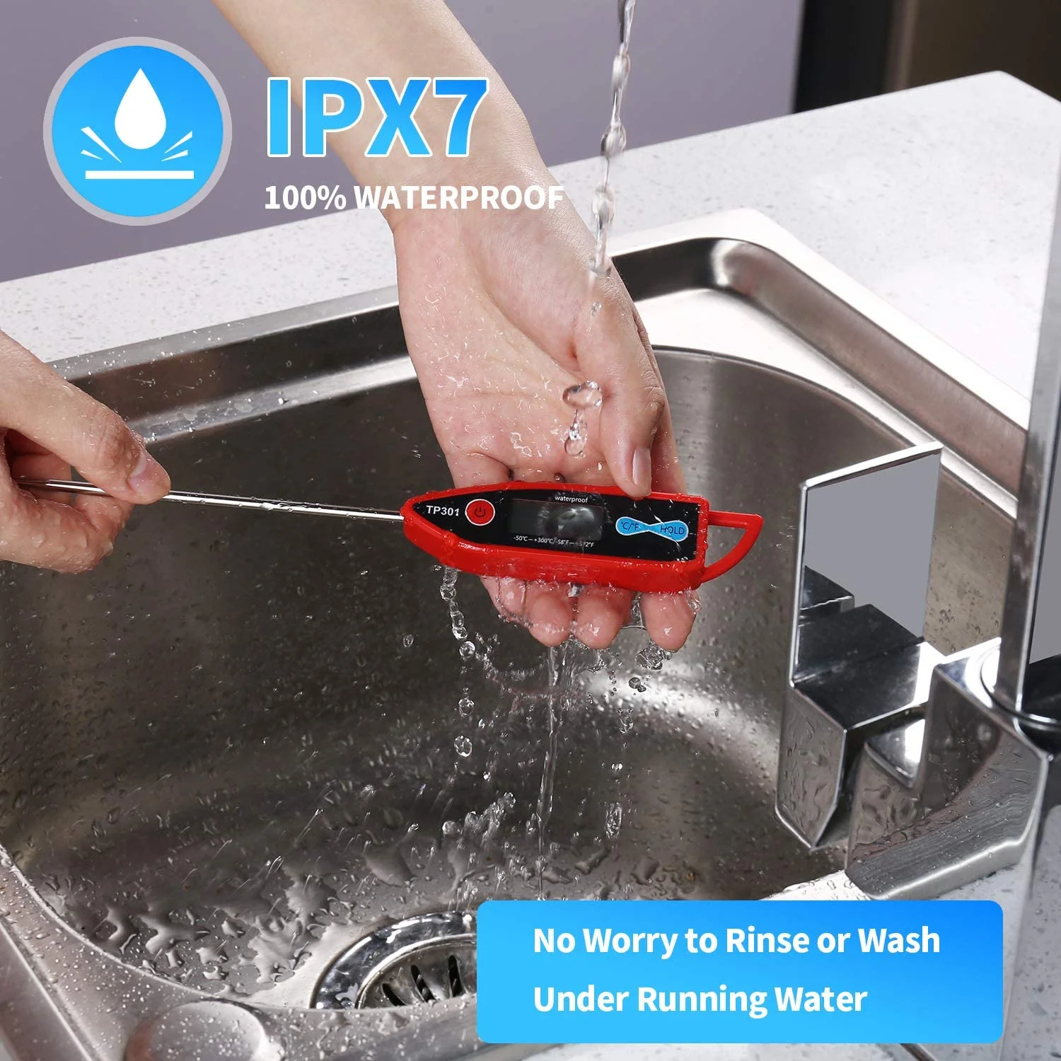 دماسنج دیجیتالی سریع خوان آشپزخانه Excefore برای مایعات، شمع، مواد غذایی، با ضدآب، مناسب برای غذا، گوشت، شیر، کباب پز، آب حمام، دارای میله بلند دماسنج دیجیتالی سریع خوان آشپزخانه Excefore برای مایعات، شمع، مواد غذایی، با ضدآب، مناسب برای غذا، گوشت، شیر، کباب پز، آب حمام، دارای میله بلند