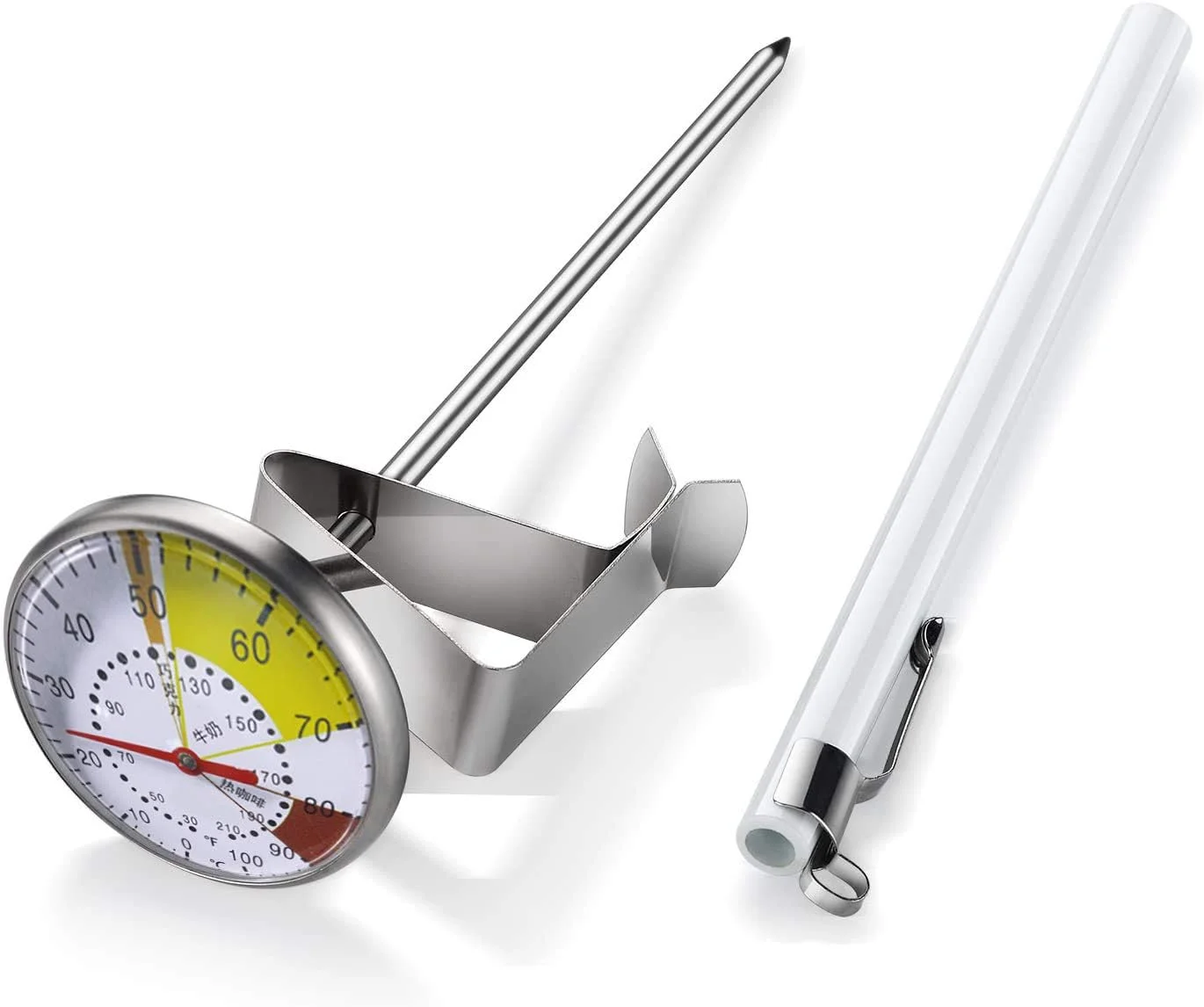 دماسنج عقربه ای فوری خوان فونیتو با صفحه 45 میلی متری، بهترین برای نوشیدنی های قهوه و فوم شیر شکلاتی دماسنج عقربه ای فوری خوان فونیتو با صفحه 45 میلی متری، بهترین برای نوشیدنی های قهوه و فوم شیر شکلاتی