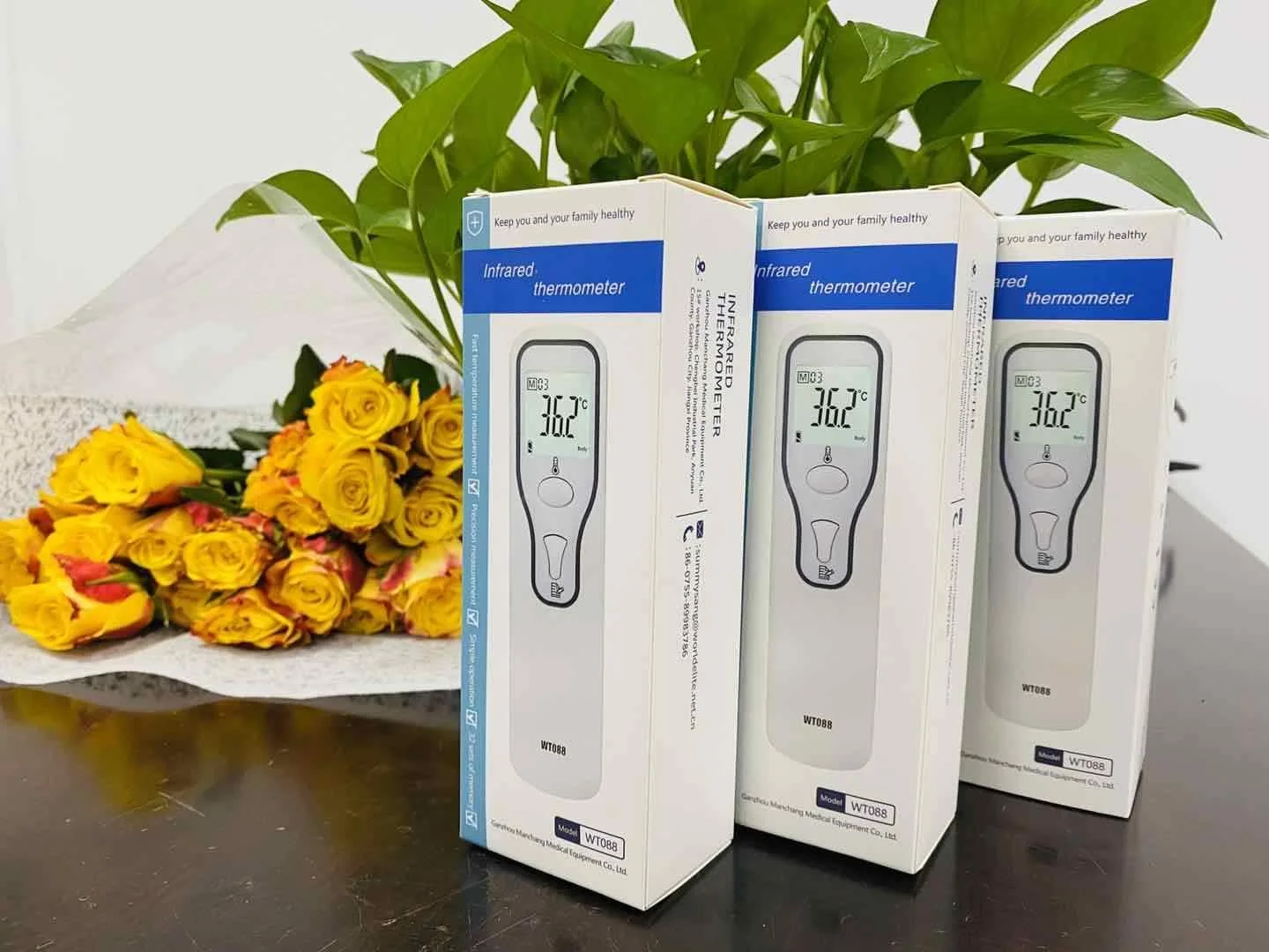 دماسنج مادون قرمز غیر تماسی پیشانی دیجیتال LCD، اندازه گیری دقیق و سریع دما برای نوزاد، کودکان، بزرگسالان و سطح اشیاء