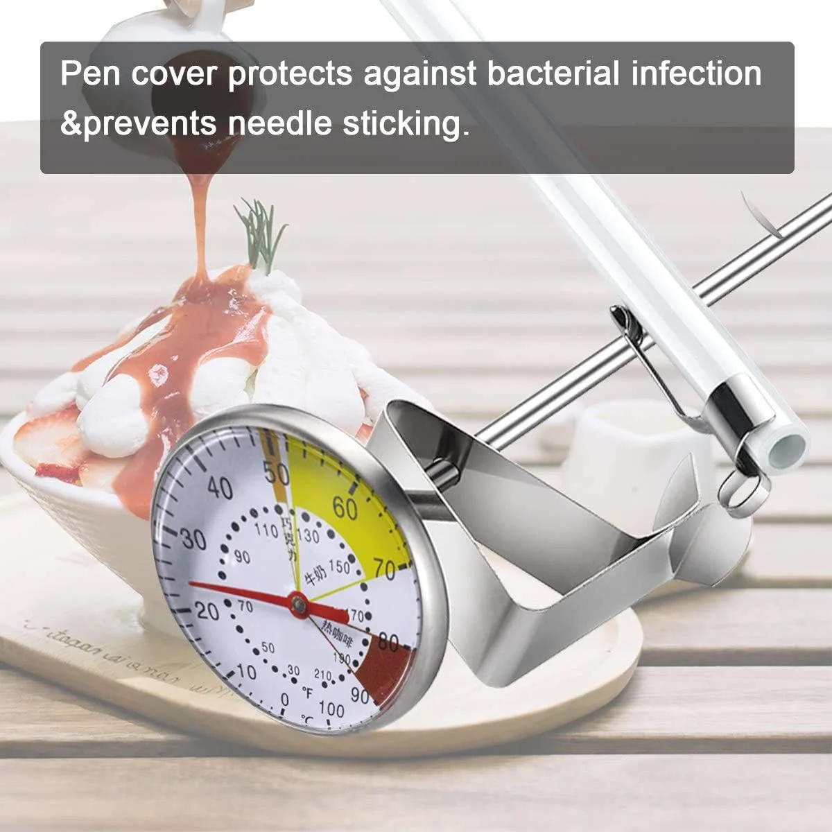 دماسنج عقربه ای فوری خوان فونیتو با صفحه 45 میلی متری، بهترین برای نوشیدنی های قهوه و فوم شیر شکلاتی دماسنج عقربه ای فوری خوان فونیتو با صفحه 45 میلی متری، بهترین برای نوشیدنی های قهوه و فوم شیر شکلاتی