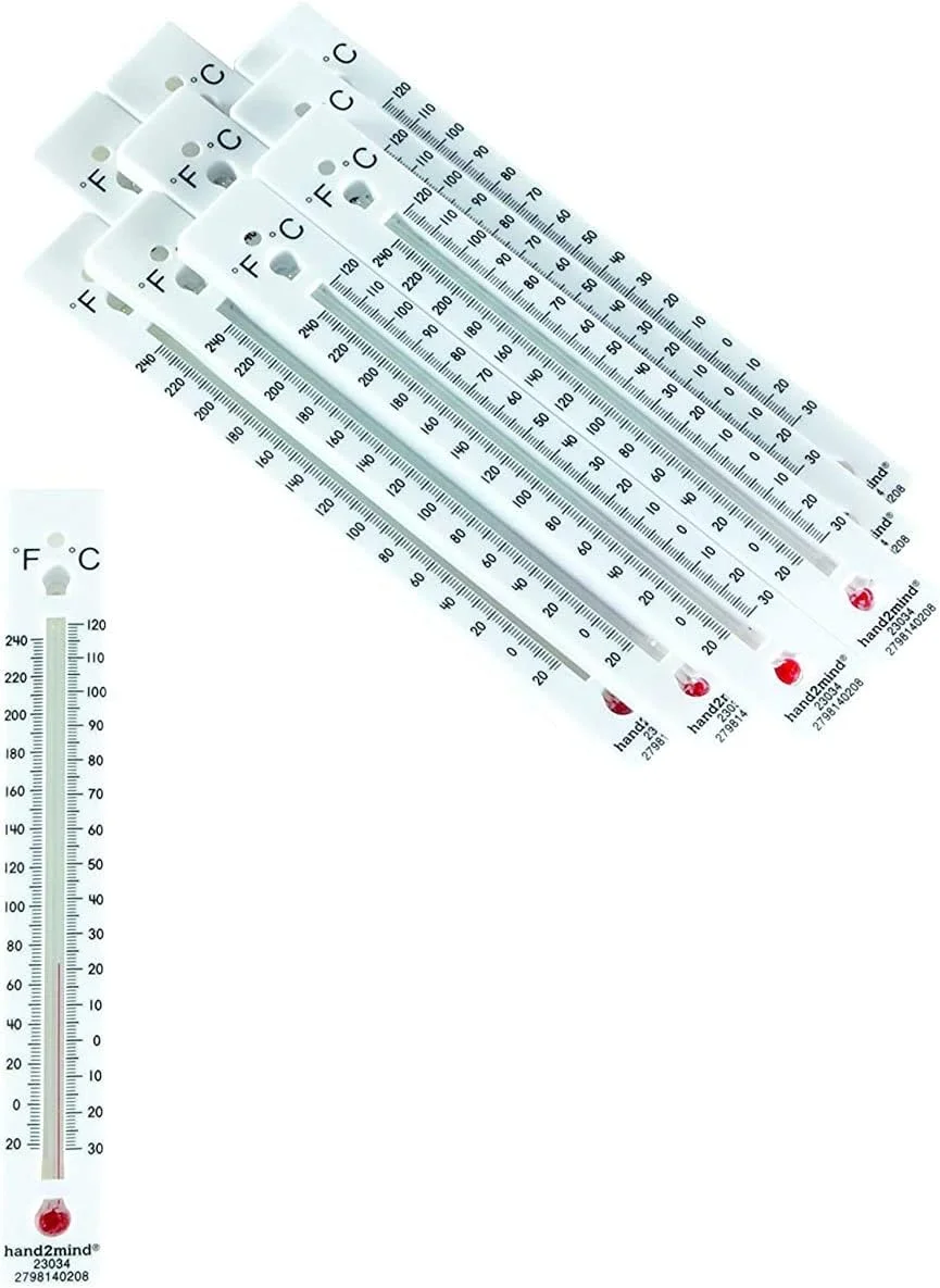 دماسنج های ایمنی با برد بالا، دو مقیاسی و بدون جیوه hand2mind ETA برای استفاده علمی در محیط داخلی (بسته 10 عددی) دماسنج های ایمنی با برد بالا، دو مقیاسی و بدون جیوه hand2mind ETA برای استفاده علمی در محیط داخلی (بسته 10 عددی)