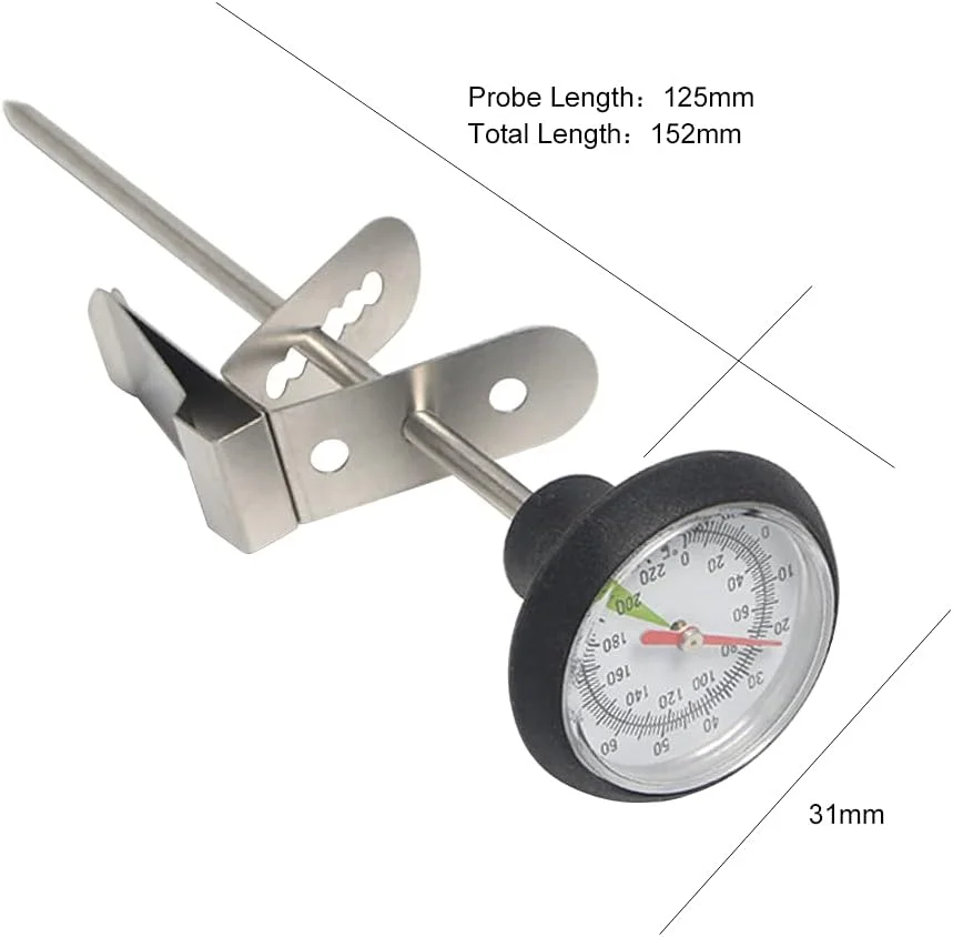 دماسنج قهوه Hingers - صفحه آنالوگ -10 تا 100 درجه سانتیگراد - خوانش فوری - میله استیل ضد زنگ - برای شیر، قهوه، نوشیدنی شکلاتی دماسنج قهوه Hingers - صفحه آنالوگ -10 تا 100 درجه سانتیگراد - خوانش فوری - میله استیل ضد زنگ - برای شیر، قهوه، نوشیدنی شکلاتی