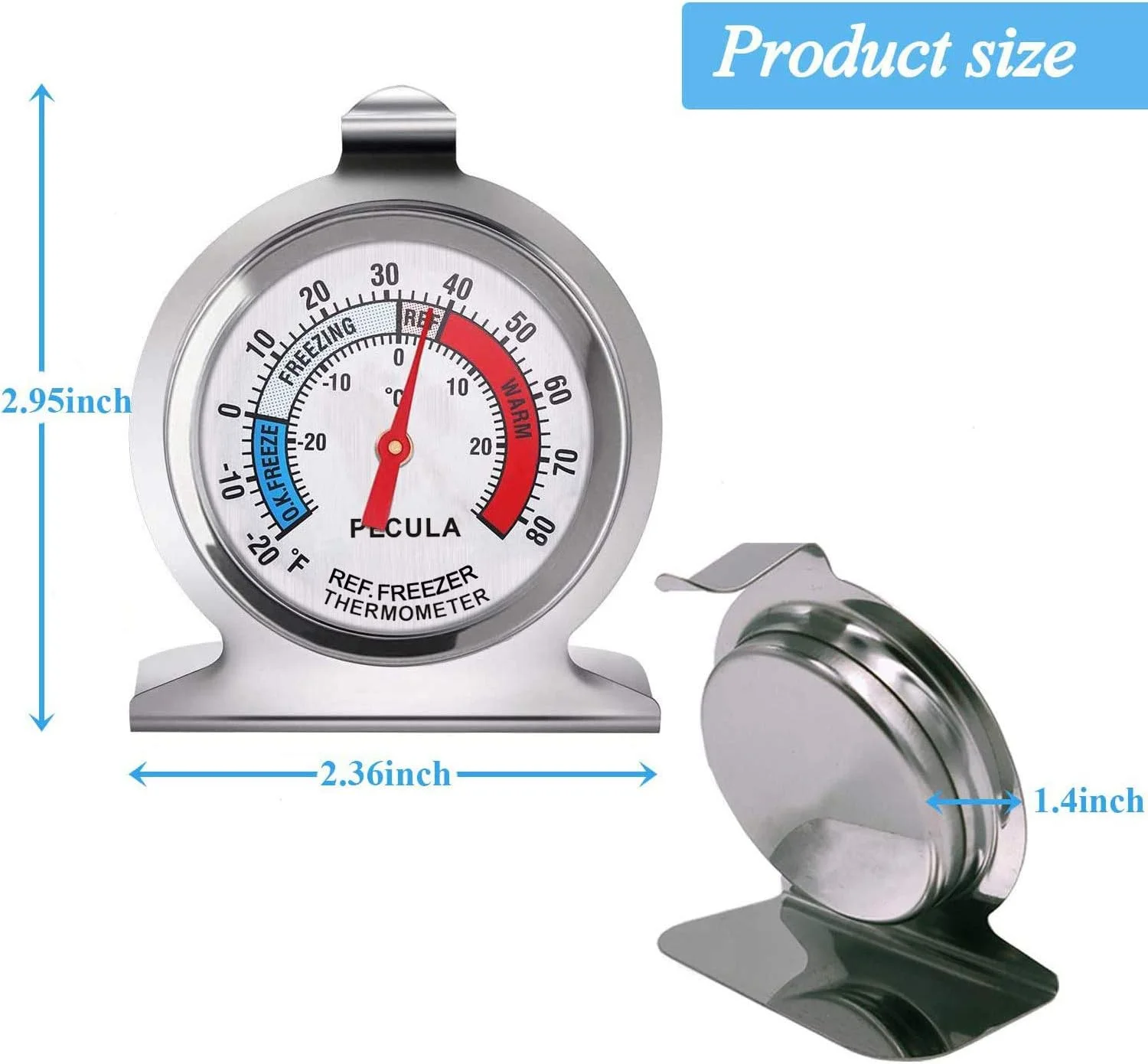 دماسنج یخچال، -30~30 درجه سانتیگراد/-20~60 درجه فارنهایت، دماسنج کلاسیک یخچال، صفحه بزرگ با نشانگر قرمز، دماسنج برای فریزر، یخچال، سردخانه دماسنج یخچال، -30~30 درجه سانتیگراد/-20~60 درجه فارنهایت، دماسنج کلاسیک یخچال، صفحه بزرگ با نشانگر قرمز، دماسنج برای فریزر، یخچال، سردخانه