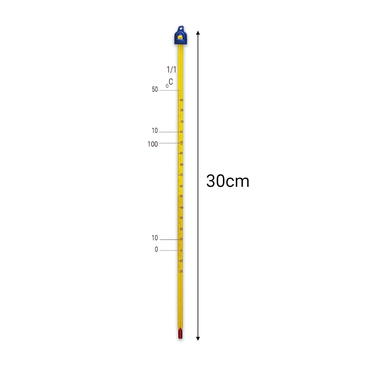 دماسنج الکلی کینگ ماریوت 30 سانتی متری | دماسنج شیشه ای آزمایشگاهی | ایده آل برای شیمی، زیست شناسی و اندازه گیری دما (1) دماسنج الکلی کینگ ماریوت 30 سانتی متری | دماسنج شیشه ای آزمایشگاهی | ایده آل برای شیمی، زیست شناسی و اندازه گیری دما (1)