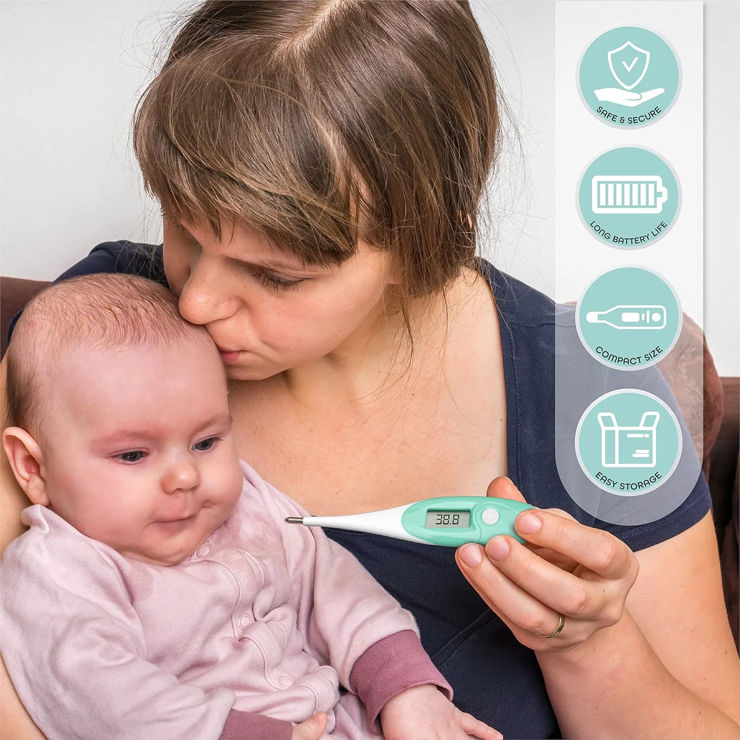 دماسنج دیجیتالی ماه، مناسب کودکان و بزرگسالان، دماسنج پزشکی دیجیتالی LCD برای اندازهگیری دمای بدن از طریق دهان، مقعد و زیر بغل دماسنج دیجیتالی ماه، مناسب کودکان و بزرگسالان، دماسنج پزشکی دیجیتالی LCD برای اندازهگیری دمای بدن از طریق دهان، مقعد و زیر بغل