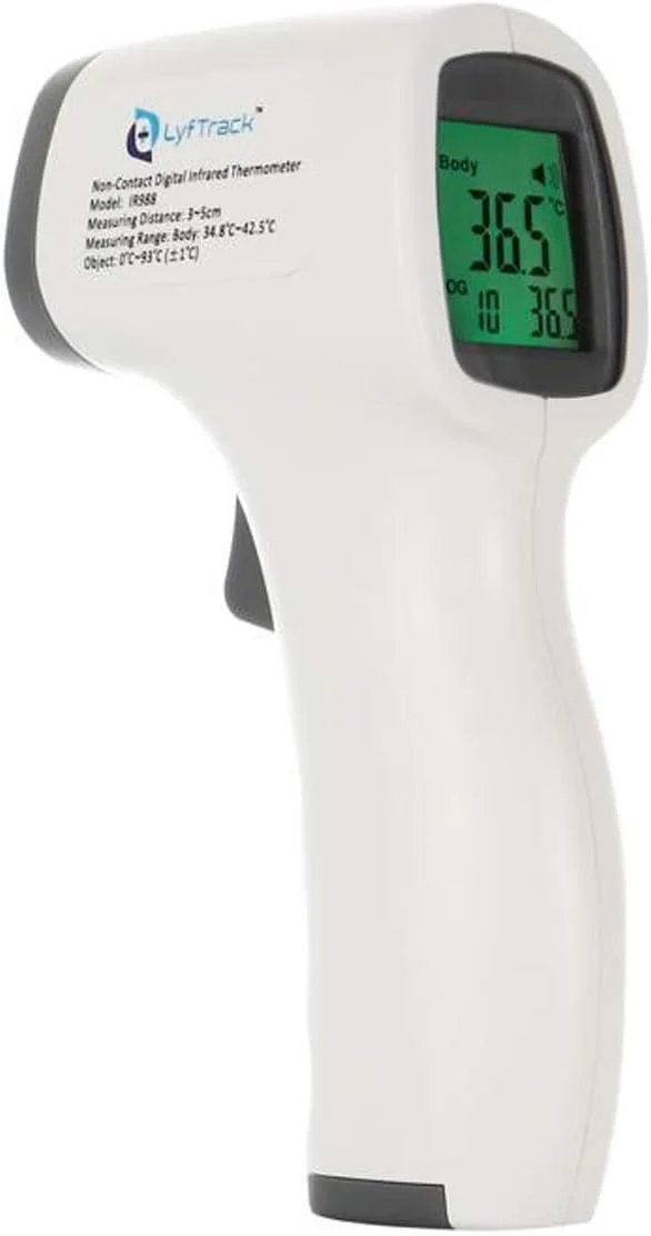 دماسنج مادون قرمز دیجیتال غیر تماسی LCD، اندازه گیری دمای بدن و اشیا، نمایشگر 3 رنگ با عملکرد حافظه، IR988 مشکی دماسنج مادون قرمز دیجیتال غیر تماسی LCD، اندازه گیری دمای بدن و اشیا، نمایشگر 3 رنگ با عملکرد حافظه، IR988 مشکی