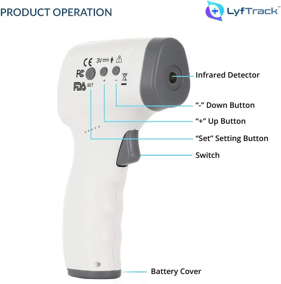 دماسنج مادون قرمز دیجیتال غیر تماسی LCD، اندازه گیری دمای بدن و اشیا، نمایشگر 3 رنگ با عملکرد حافظه، IR988 مشکی دماسنج مادون قرمز دیجیتال غیر تماسی LCD، اندازه گیری دمای بدن و اشیا، نمایشگر 3 رنگ با عملکرد حافظه، IR988 مشکی