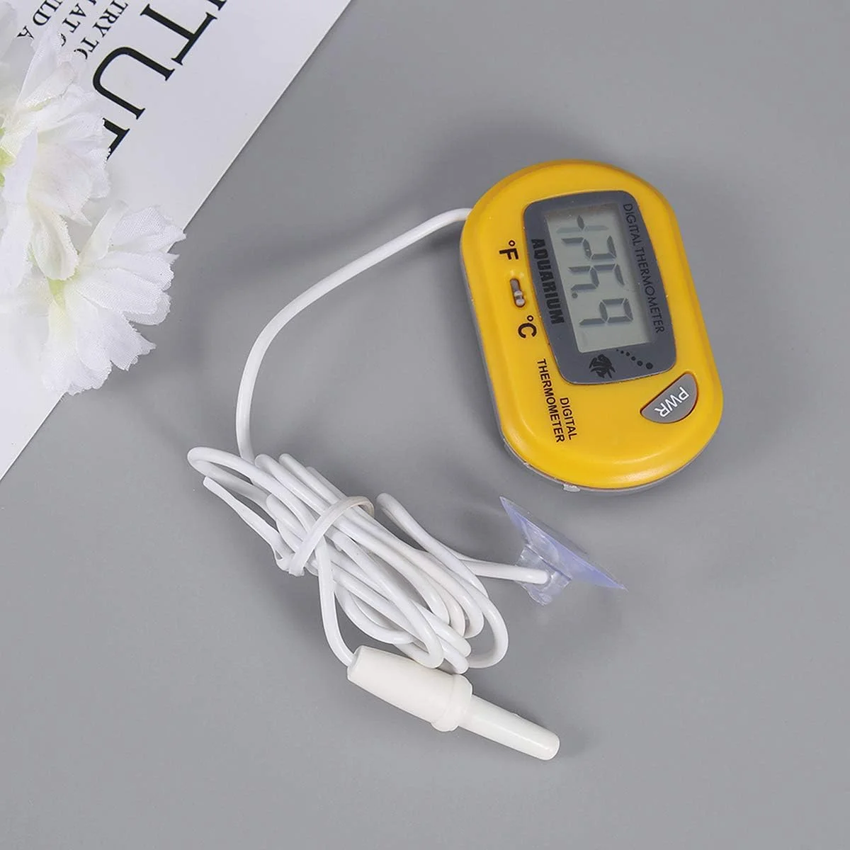 POPETPOP 2 عدد دماسنج LCD دیجیتال برای آکواریوم، تانک ماهی، ویواریوم، تراریوم خزندگان (زرد) POPETPOP 2 عدد دماسنج LCD دیجیتال برای آکواریوم، تانک ماهی، ویواریوم، تراریوم خزندگان (زرد)