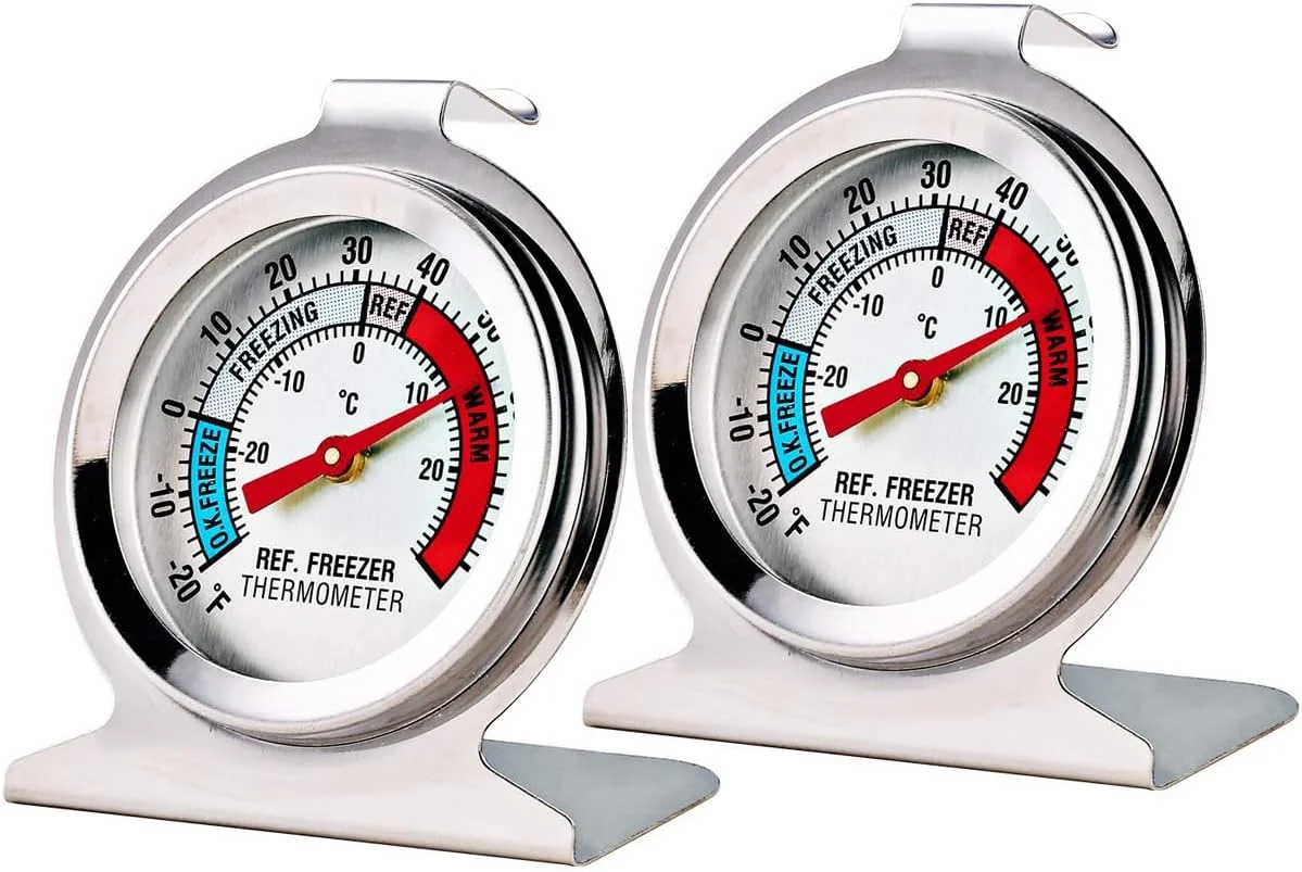 دماسنج یخچال 2 عددی، 30- تا 30+ درجه سانتیگراد / 20- تا 80+ درجه فارنهایت، دماسنج آنالوگ کلاسیک یخچال با صفحه بزرگ و نشانگر قرمز برای فریزر و خنک کننده دماسنج یخچال 2 عددی، 30- تا 30+ درجه سانتیگراد / 20- تا 80+ درجه فارنهایت، دماسنج آنالوگ کلاسیک یخچال با صفحه بزرگ و نشانگر قرمز برای فریزر و خنک کننده