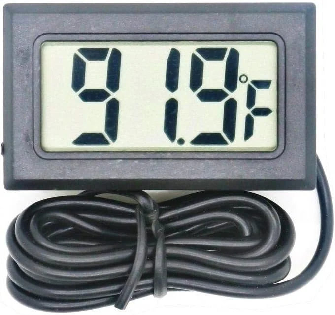 دماسنج دیجیتال یخچال نمایشگر LCD ترموستات دماسنج فر فریزر دماسنج الکترونیکی رطوبت سنج با پروب برای خودرو آکواریوم تانک ماهی انکوباتورها دستگاه جوجه کشی حیوانات خانگی (فارنهایت)
