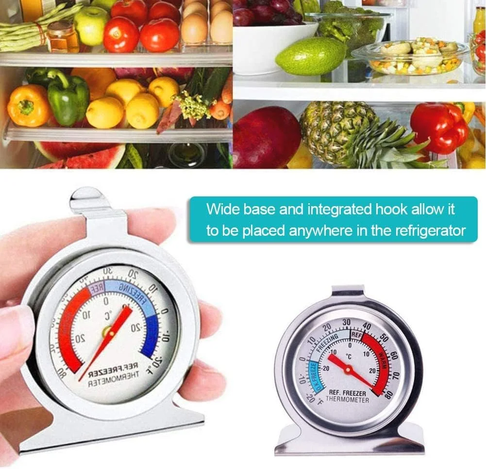 دماسنج یخچال 2 عددی، 30- تا 30+ درجه سانتیگراد / 20- تا 80+ درجه فارنهایت، دماسنج آنالوگ کلاسیک یخچال با صفحه بزرگ و نشانگر قرمز برای فریزر و خنک کننده دماسنج یخچال 2 عددی، 30- تا 30+ درجه سانتیگراد / 20- تا 80+ درجه فارنهایت، دماسنج آنالوگ کلاسیک یخچال با صفحه بزرگ و نشانگر قرمز برای فریزر و خنک کننده