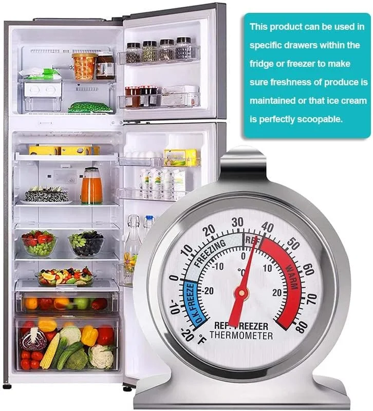 دماسنج یخچال 2 عددی، 30- تا 30+ درجه سانتیگراد / 20- تا 80+ درجه فارنهایت، دماسنج آنالوگ کلاسیک یخچال با صفحه بزرگ و نشانگر قرمز برای فریزر و خنک کننده دماسنج یخچال 2 عددی، 30- تا 30+ درجه سانتیگراد / 20- تا 80+ درجه فارنهایت، دماسنج آنالوگ کلاسیک یخچال با صفحه بزرگ و نشانگر قرمز برای فریزر و خنک کننده