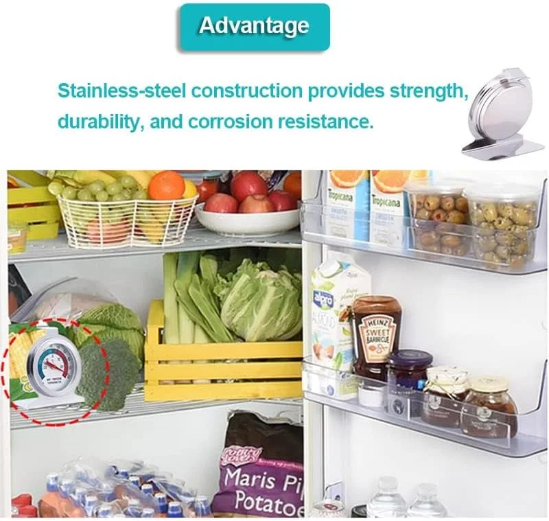 دماسنج یخچال 2 عددی، 30- تا 30+ درجه سانتیگراد / 20- تا 80+ درجه فارنهایت، دماسنج آنالوگ کلاسیک یخچال با صفحه بزرگ و نشانگر قرمز برای فریزر و خنک کننده دماسنج یخچال 2 عددی، 30- تا 30+ درجه سانتیگراد / 20- تا 80+ درجه فارنهایت، دماسنج آنالوگ کلاسیک یخچال با صفحه بزرگ و نشانگر قرمز برای فریزر و خنک کننده