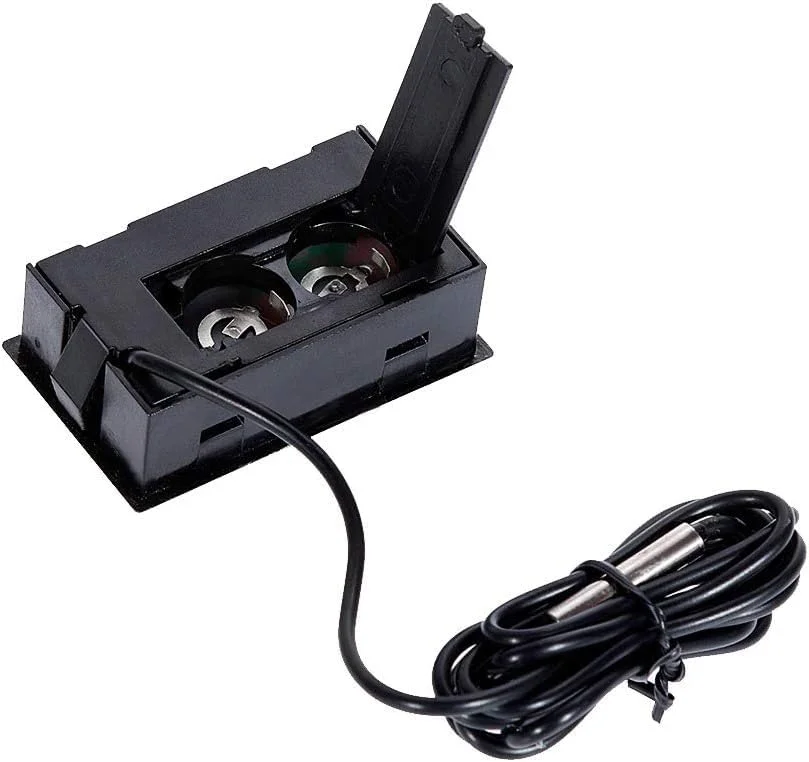 دماسنج دیجیتال LCD با سنسور و پروب برای یخچال و فریزر (مشکی، 1 متر، بدون باتری) دماسنج دیجیتال LCD با سنسور و پروب برای یخچال و فریزر (مشکی، 1 متر، بدون باتری)
