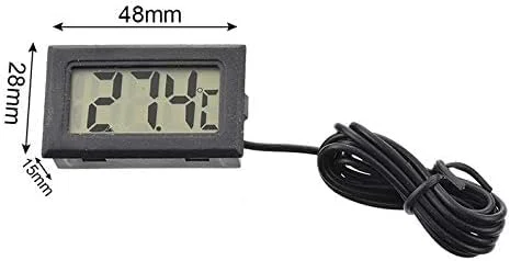 دماسنج دیجیتال LCD با سنسور و پروب برای یخچال و فریزر (مشکی، 1 متر، بدون باتری) دماسنج دیجیتال LCD با سنسور و پروب برای یخچال و فریزر (مشکی، 1 متر، بدون باتری)