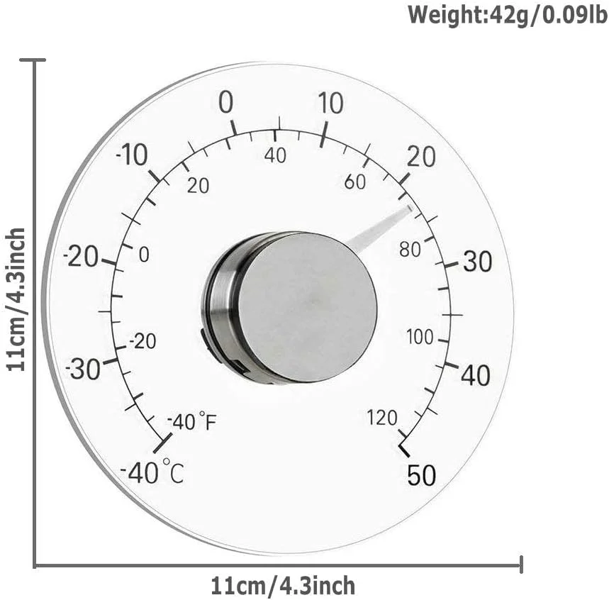 دماسنج پنجره TERRIFI، بدون نیاز به باتری، صفحه شفاف، دماسنج هواشناسی، قرائت دقیق برای خانه، دفتر، پاسیو، استخر، دماهای فضای باز و داخلی دماسنج پنجره TERRIFI، بدون نیاز به باتری، صفحه شفاف، دماسنج هواشناسی، قرائت دقیق برای خانه، دفتر، پاسیو، استخر، دماهای فضای باز و داخلی