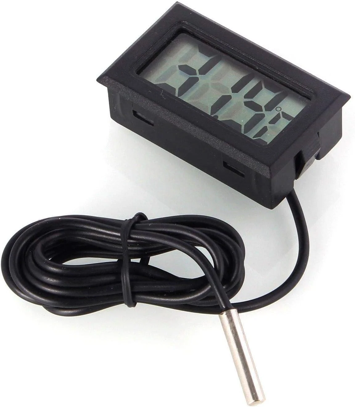 دماسنج دیجیتال LCD با پروب خارجی برای یخچال، فریزر و آکواریوم (مشکی)