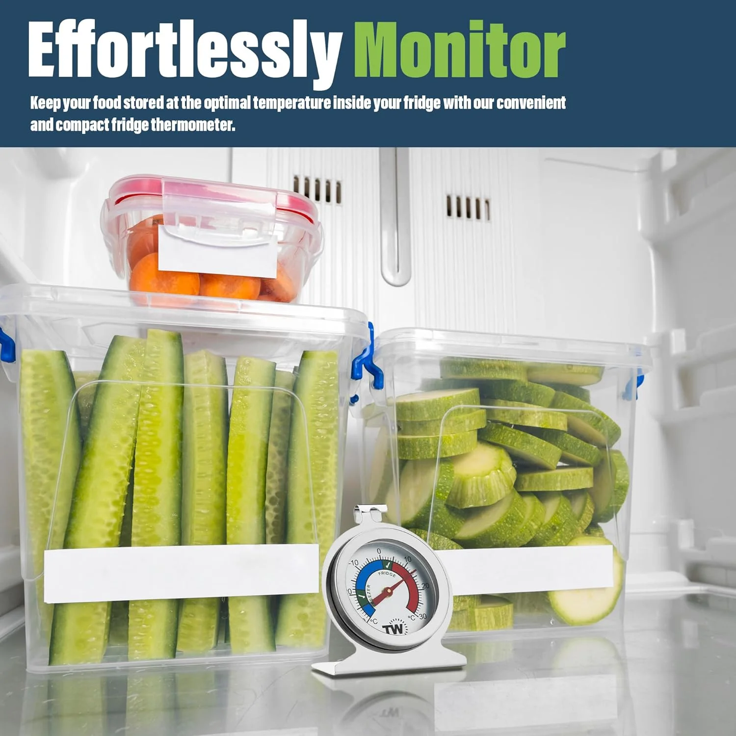 دماسنج یخچال و فریزر، بسته دوتایی - 1 دماسنج یخچال و 1 دماسنج فریزر دماسنج یخچال و فریزر، بسته دوتایی - 1 دماسنج یخچال و 1 دماسنج فریزر