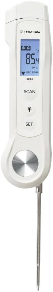 دماسنج مواد غذایی TROTEC BP2F با سنسور مادون قرمز، IP65، LCD دماسنج مواد غذایی TROTEC BP2F با سنسور مادون قرمز، IP65، LCD