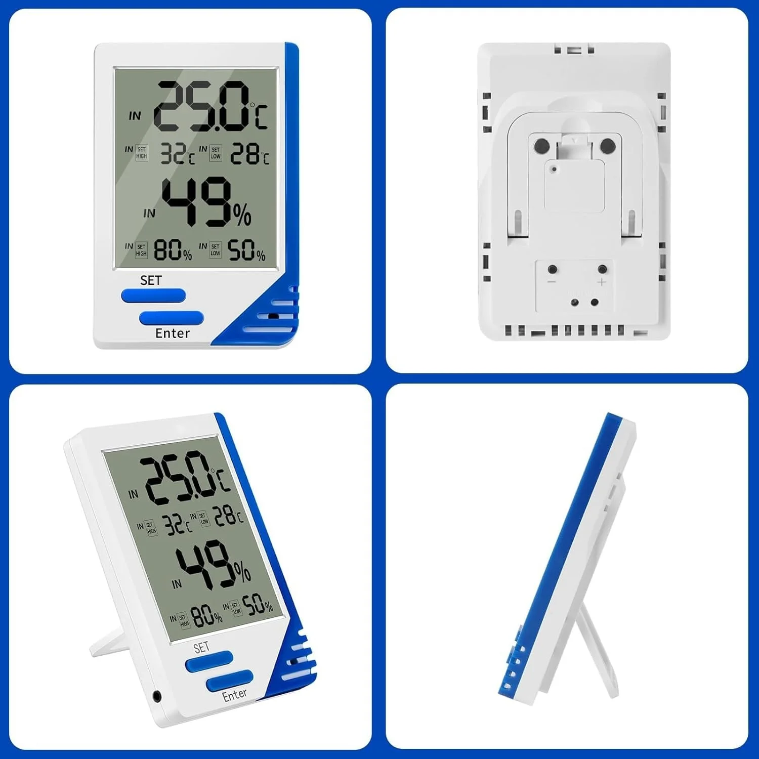 دماسنج و رطوبت سنج تراریوم خزندگان با آلارم دما و رطوبت داخلی/خارجی، دماسنج دیجیتال و رطوبت سنج با پروب برای تانک خزندگان، مرطوب کننده و انکوباتور دماسنج و رطوبت سنج تراریوم خزندگان با آلارم دما و رطوبت داخلی/خارجی، دماسنج دیجیتال و رطوبت سنج با پروب برای تانک خزندگان، مرطوب کننده و انکوباتور