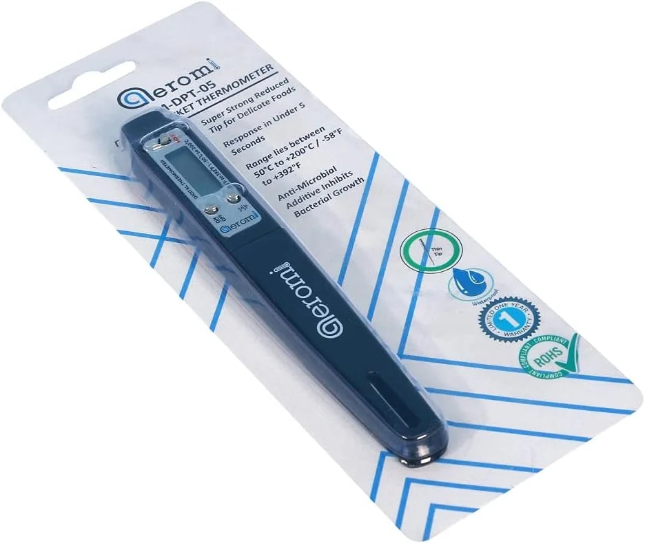 دماسنج جیبی دیجیتال Kleen Chem Aeromi برای مواد غذایی، ضد میکروب