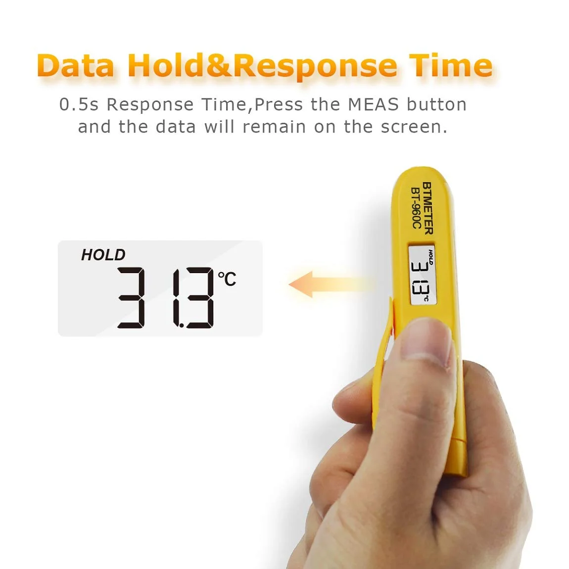 دماسنج مادون قرمز دیجیتال کوچک BTMETER - قلم دماسنج BT-960C با گیره جیبی، خوانش فوری تا 275 درجه سانتیگراد، خاموش شدن خودکار برای گوشت، شیرینی، پخت و پز، کباب پز، آشپزخانه، نوشیدنی دماسنج مادون قرمز دیجیتال کوچک BTMETER - قلم دماسنج BT-960C با گیره جیبی، خوانش فوری تا 275 درجه سانتیگراد، خاموش شدن خودکار برای گوشت، شیرینی، پخت و پز، کباب پز، آشپزخانه، نوشیدنی