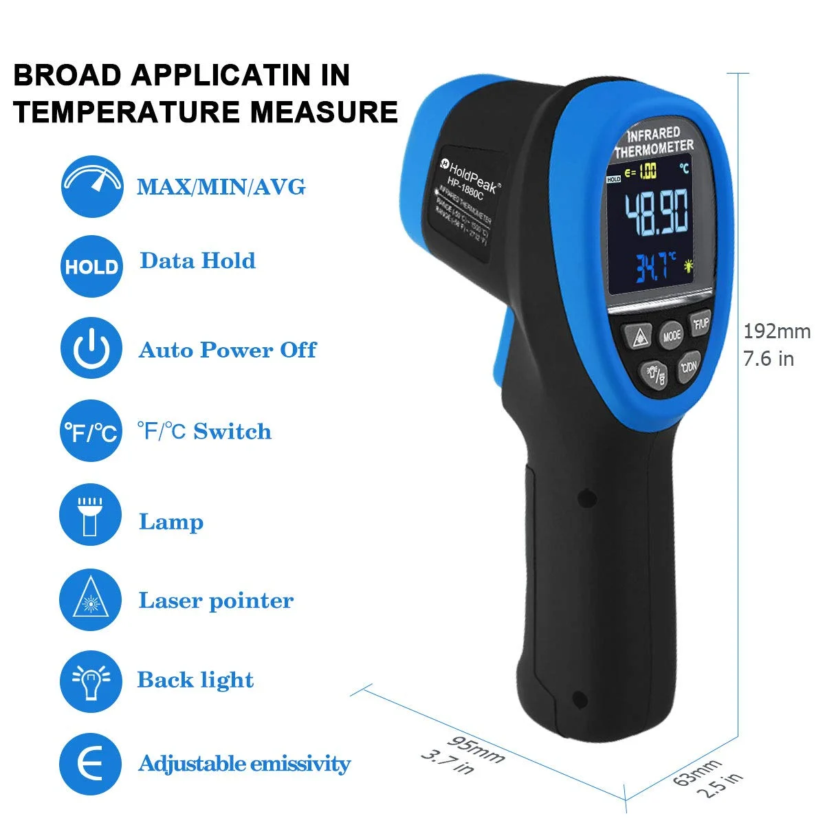 دماسنج مادون قرمز لیزری دوگانه -50 تا 1500 درجه سانتیگراد دماسنج پیرومتر نسبت فاصله به نقطه 30:1 دماسنج دمای بالا، تفنگ دماسنج IR با نور پس زمینه و چراغ قوه【غیر انسانی】 دماسنج مادون قرمز لیزری دوگانه -50 تا 1500 درجه سانتیگراد دماسنج پیرومتر نسبت فاصله به نقطه 30:1 دماسنج دمای بالا، تفنگ دماسنج IR با نور پس زمینه و چراغ قوه【غیر انسانی】