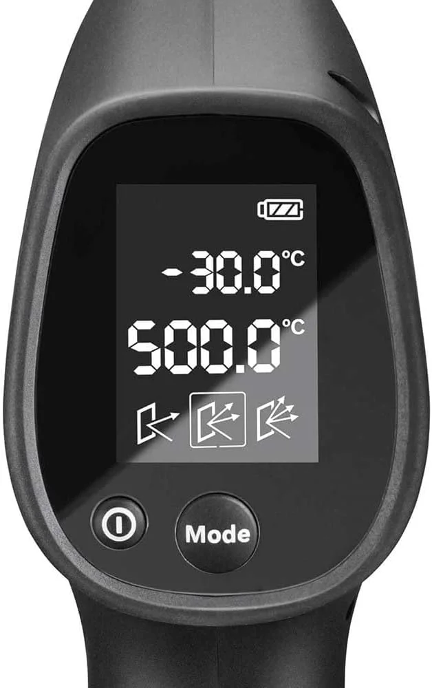 دماسنج مادون قرمز بوش مدل UniversalTemp (-30°C تا +500°C، اندازه گیری آسان و دقیق، 3 گروه مواد از پیش تعریف شده، در جعبه) دماسنج مادون قرمز بوش مدل UniversalTemp (-30°C تا +500°C، اندازه گیری آسان و دقیق، 3 گروه مواد از پیش تعریف شده، در جعبه)