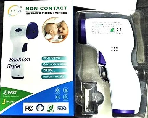 دماسنج مادون قرمز غیر تماسی Docooler-1، اندازه گیری دمای پیشانی با LCD و نور پس زمینه سه رنگ، نمایشگر دیجیتال، دقت ±0.2℃