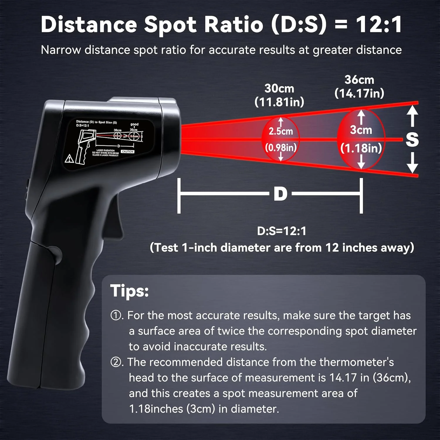 دماسنج مادون قرمز (غیر تماسی) -50℃~550℃ با نور پس زمینه (مشکی) دماسنج مادون قرمز (غیر تماسی) -50℃~550℃ با نور پس زمینه (مشکی)