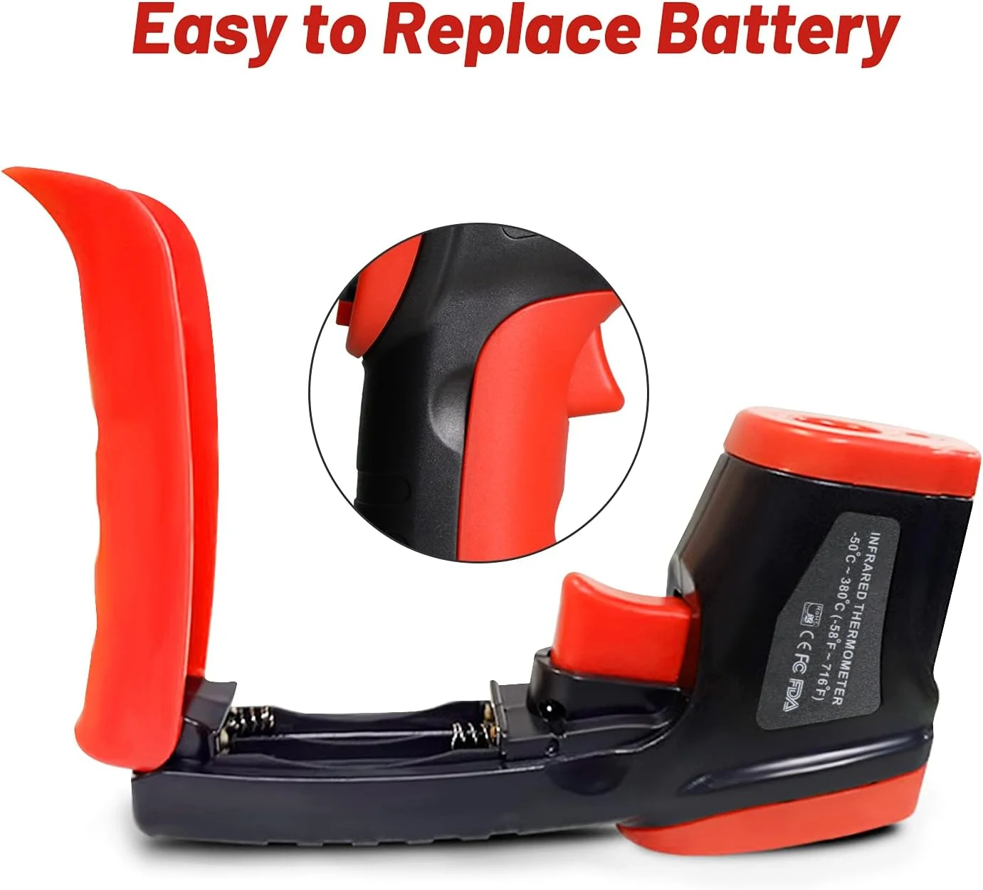 دماسنج مادون قرمز با دقت بالا ECVV، تفنگ دمای صنعتی حرفه ای ETM550، صفحه نمایش LCD غیر تماسی، دماسنج لیزری دیجیتال 50- تا 550 درجه سانتیگراد