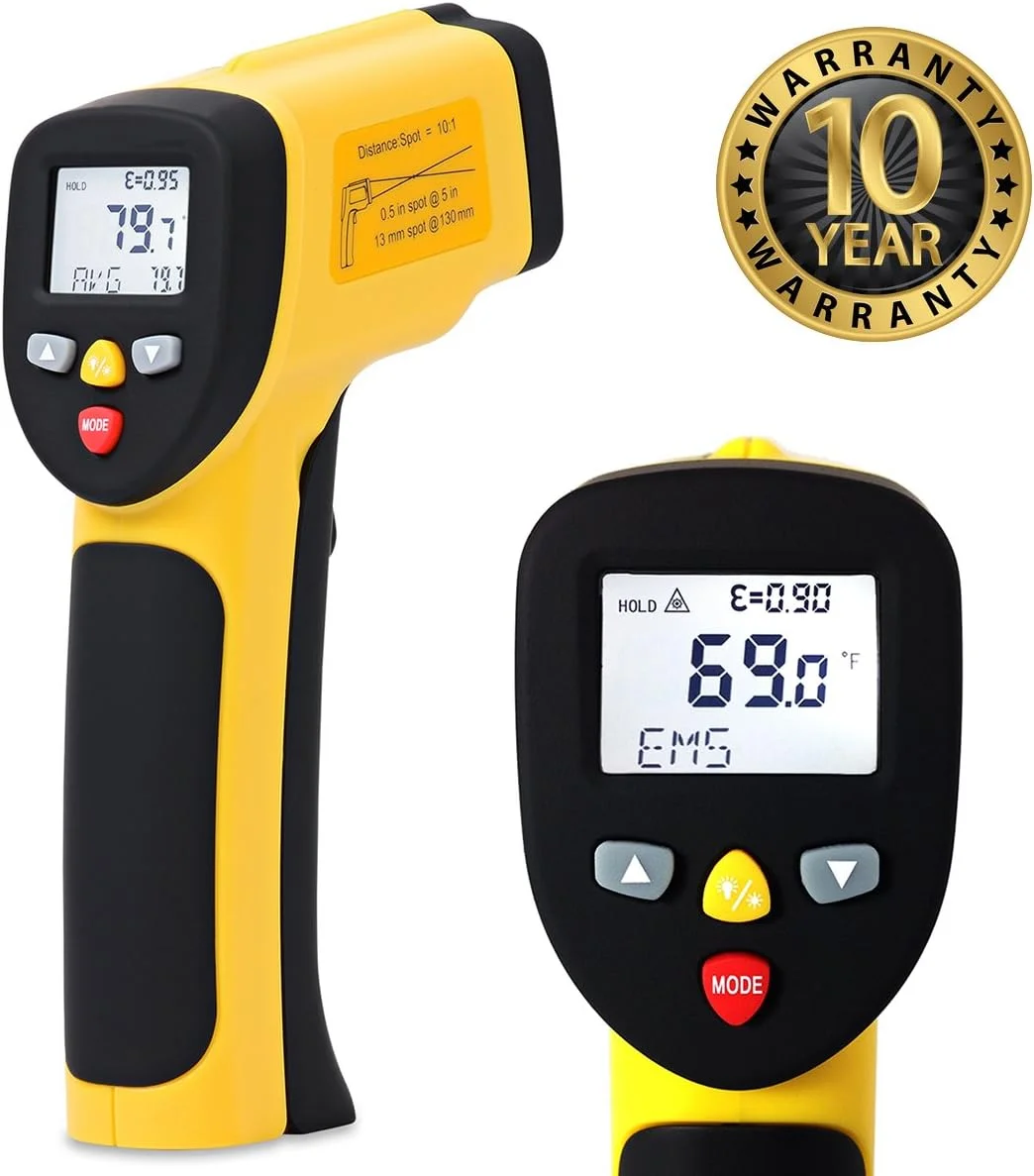 دماسنج لیزری مادون قرمز ennoLogic - دماسنج دقیق با لیزر دوگانه برای دماهای بالا از -50 تا 1050 درجه سانتیگراد - دماسنج دیجیتال سطح eT1050D