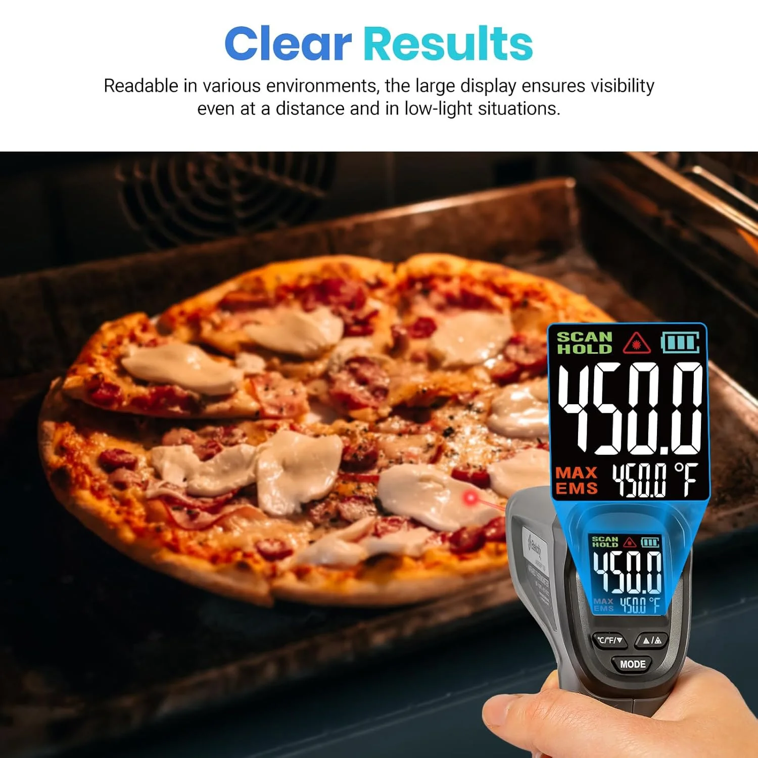 ترمومتر مادون قرمز Etekcity -58°F تا 1130°F، تفنگ حرارتی لیزری دیجیتال برای اجاق پیتزا، تابه، گوشت، یخچال، موتور، HVAC، لوازم آشپزخانه و استخر ترمومتر مادون قرمز Etekcity -58°F تا 1130°F، تفنگ حرارتی لیزری دیجیتال برای اجاق پیتزا، تابه، گوشت، یخچال، موتور، HVAC، لوازم آشپزخانه و استخر