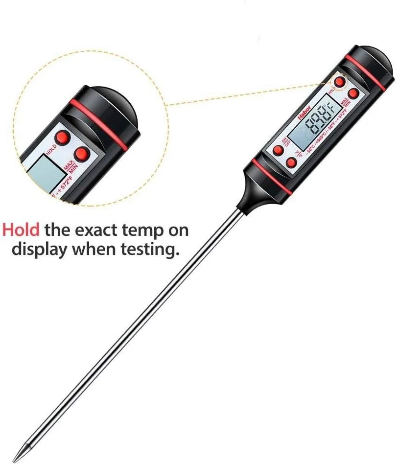 دماسنج گوشت eWINNER Sincher، دماسنج آشپزی با قابلیت خواندن فوری، صفحه نمایش LCD، عملکرد نگهدارنده برای آشپزخانه، مواد غذایی، دودی، گریل، باربیکیو، آب نبات، شیر، آب، مشکی، بدون دماسنج گوشت eWINNER Sincher، دماسنج آشپزی با قابلیت خواندن فوری، صفحه نمایش LCD، عملکرد نگهدارنده برای آشپزخانه، مواد غذایی، دودی، گریل، باربیکیو، آب نبات، شیر، آب، مشکی، بدون