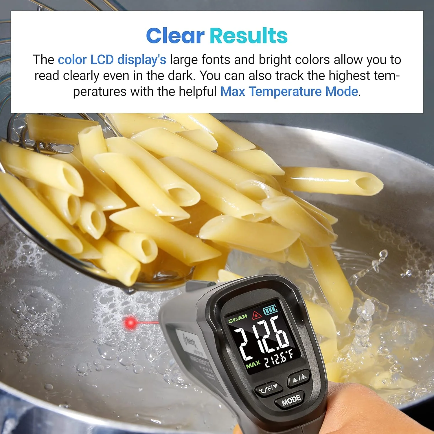 ترمومتر مادون قرمز Etekcity -58°F تا 1130°F، تفنگ حرارتی لیزری دیجیتال برای اجاق پیتزا، تابه، گوشت، یخچال، موتور، HVAC، لوازم آشپزخانه و استخر ترمومتر مادون قرمز Etekcity -58°F تا 1130°F، تفنگ حرارتی لیزری دیجیتال برای اجاق پیتزا، تابه، گوشت، یخچال، موتور، HVAC، لوازم آشپزخانه و استخر